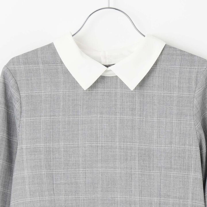 [Graduation Attire] Collared One-Piece Dress,Charcoal gray, medium image number 9