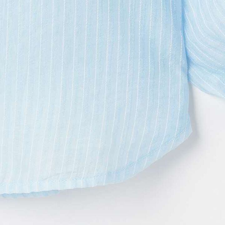 Sleeve Ribbon Shirt & Shoulder Opening Short Sleeve T-Shirt Set,Light green, medium image number 2