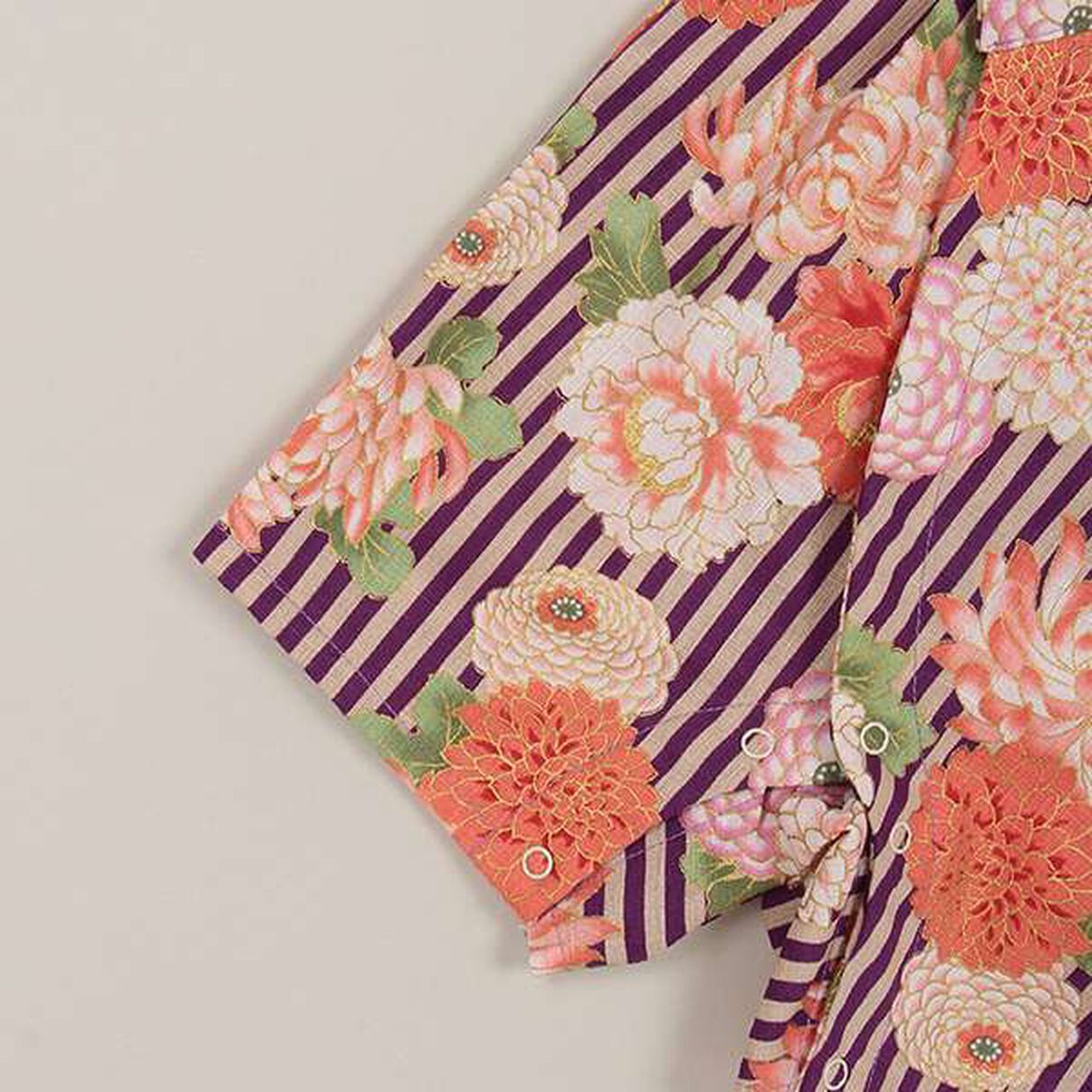 Jinbei All-in-One (Chrysanthemum Peony) [Made in Japan],Purple, large image number 8