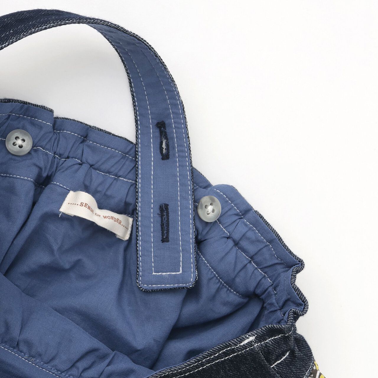 [PEANUTS] Denim Panel Jumper Skirt,Black, large image number 3