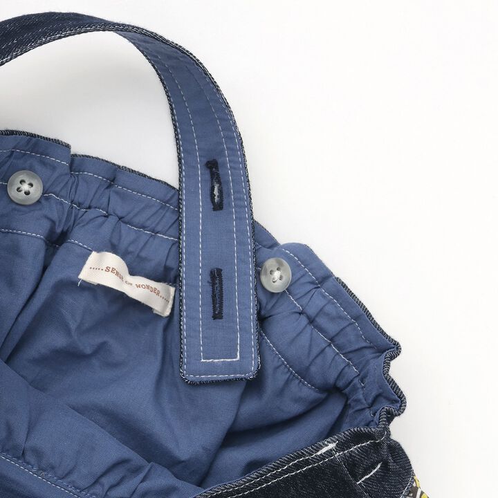 [PEANUTS] Denim Panel Jumper Skirt,Black, medium image number 3