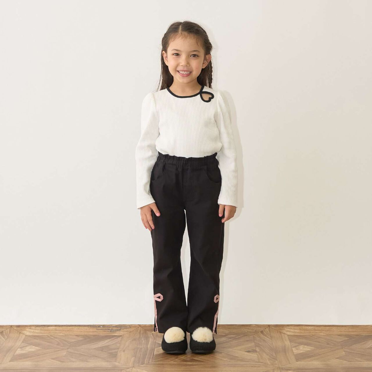 Decorative Ribbon Side Slit Stretch Pants,Ivory, large image number 37