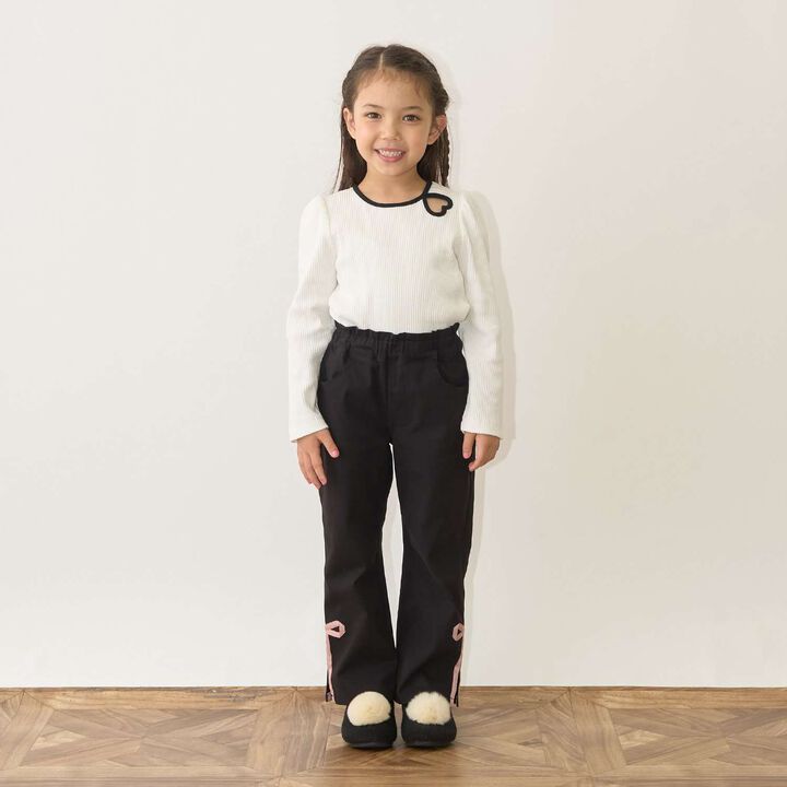 Decorative Ribbon Side Slit Stretch Pants,Ivory, medium image number 37