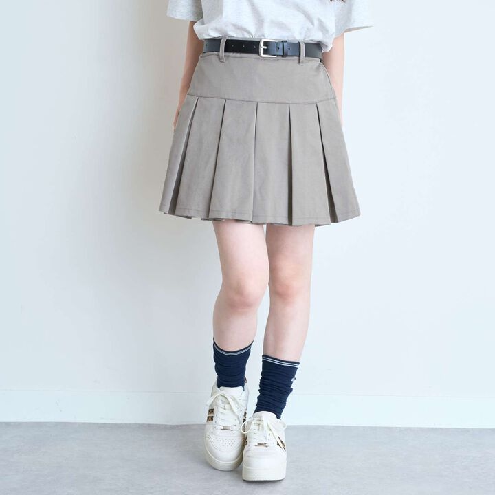 [Easy Care] Pleated Skirt with Belt,, medium