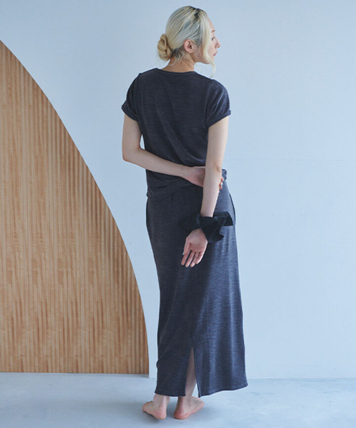 Pile Long Skirt,Light green, medium image number 17