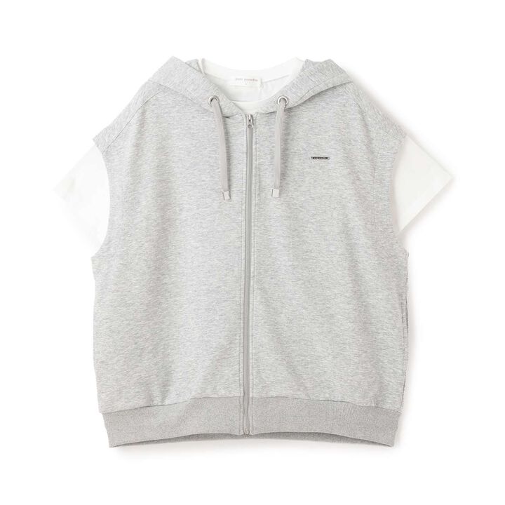 [Sleeveless Parka & T-Shirt Set] [130cm Available],Top gray, medium image number 14