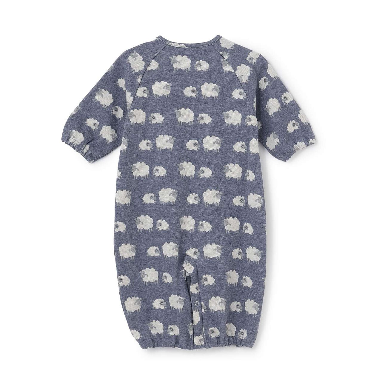 Organic Jacquard 2WAY Romper [Made in Japan],Blue, large image number 1