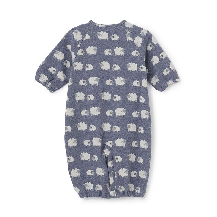 Organic Jacquard 2WAY Romper [Made in Japan],Blue, medium image number 1