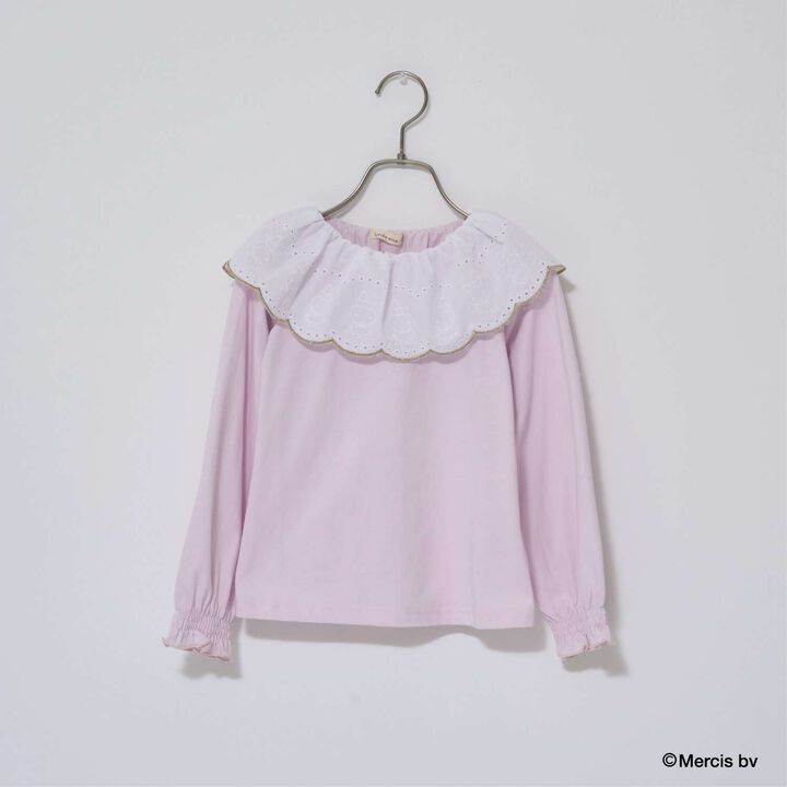 [Miffy] Soft Cotton Lace Collar Top,Light pink, medium image number 2