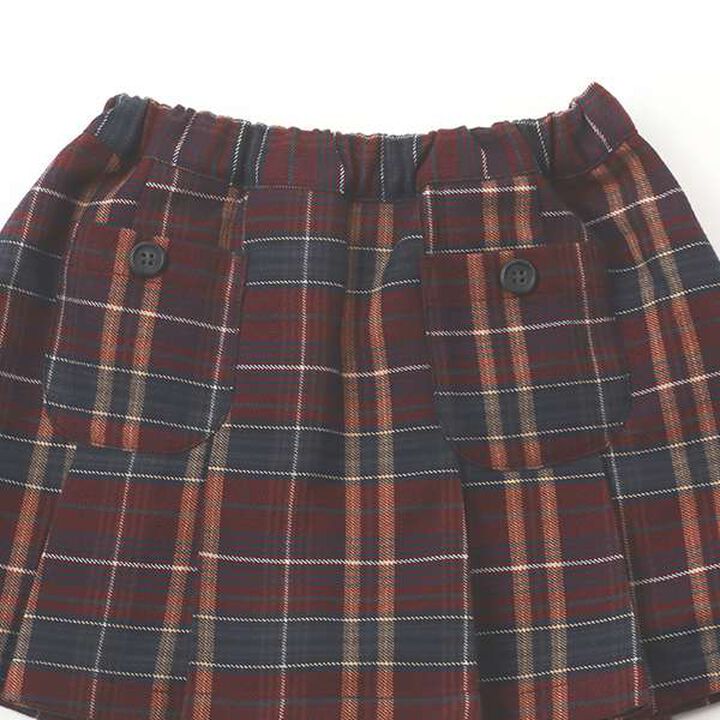 [Link] Check Pleated Skirt-Pants (Kids Size),Brown, medium image number 10