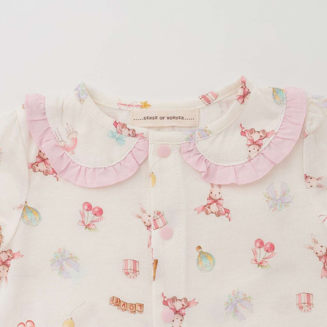 TOYS GIRLS Short-Sleeve Romper [Made in Japan],Pink, large image number 2