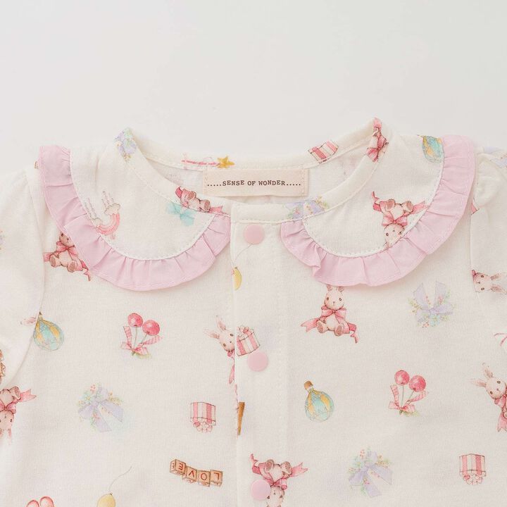 TOYS GIRLS Short-Sleeve Romper [Made in Japan],Pink, medium image number 2