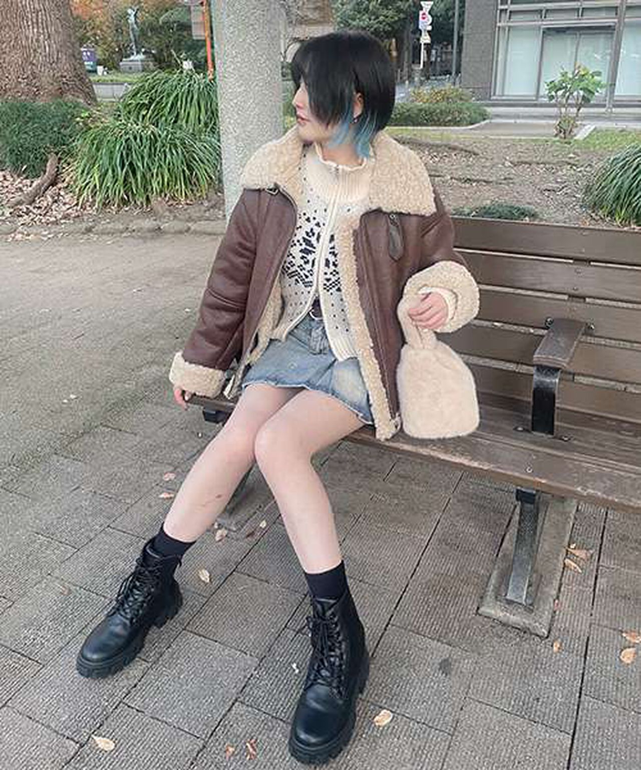 Mouton-Style Jacket,Ivory, large image number 6