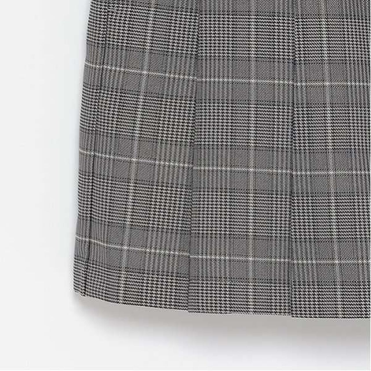 Belted Check Pleated Skirt-Pants,Brown, large image number 2