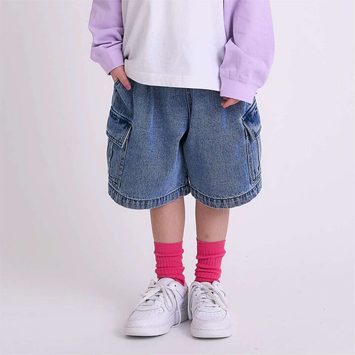 Denim Half Pants,Blue, medium image number 0