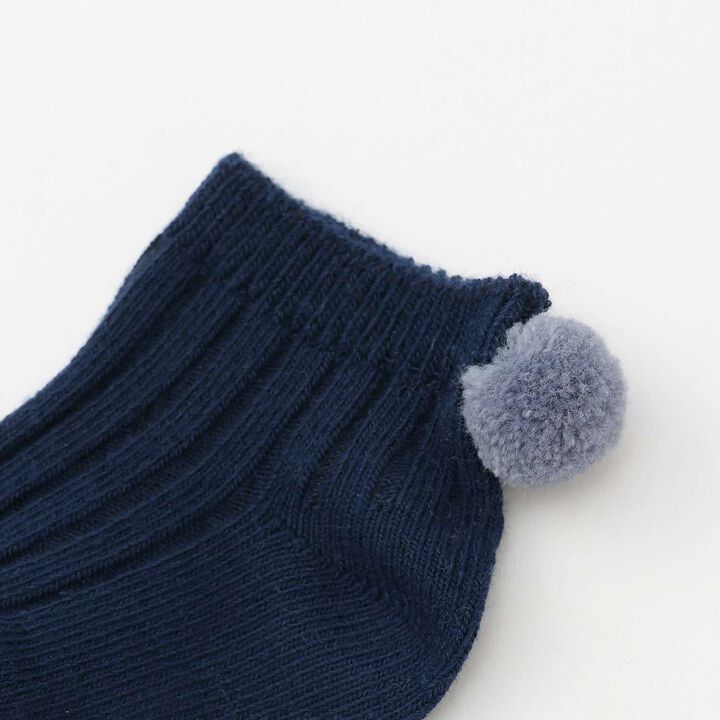Pom-Pom Socks,Navy, medium image number 1