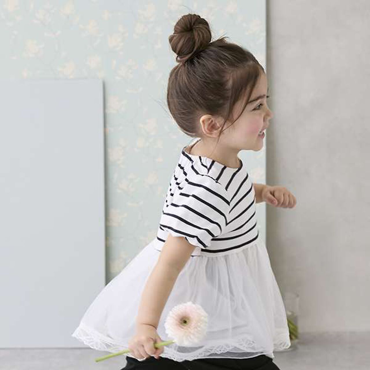 [Link] Sheer Peplum Docking T-Shirt,Light blue, large image number 1