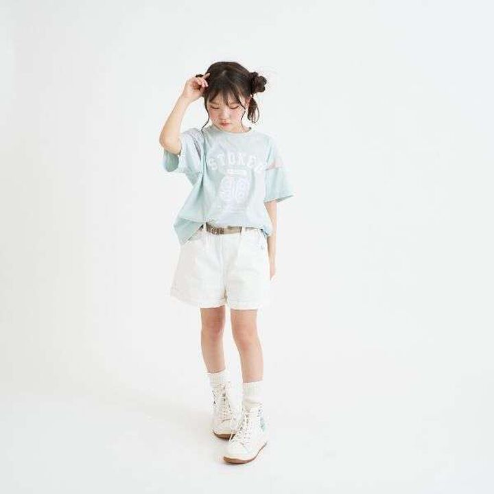 Tulle Sleeve Color Block Numbered Short Sleeve T-Shirt,Emerald green, medium image number 24