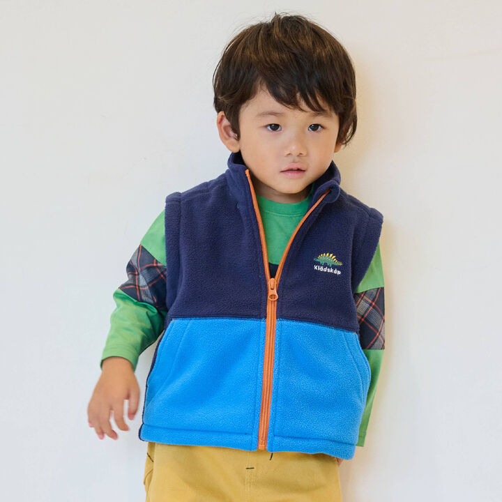 Dinosaur Color Block 3-Way Fleece Parka,Navy, medium image number 0