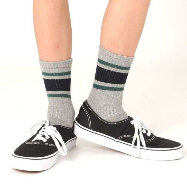 Crew Length Line Socks Set of 3 A,Multi color, medium image number 3