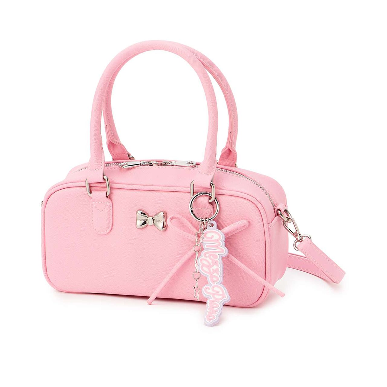 Charm Attached 2 WAY Shoulder Bag,Light pink, large image number 9