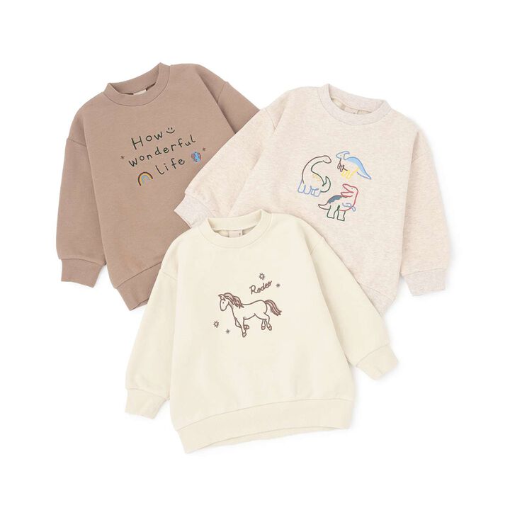 Fluffy Stretch Embroidery Assortment Sweatshirt,Pearl white, medium image number 16