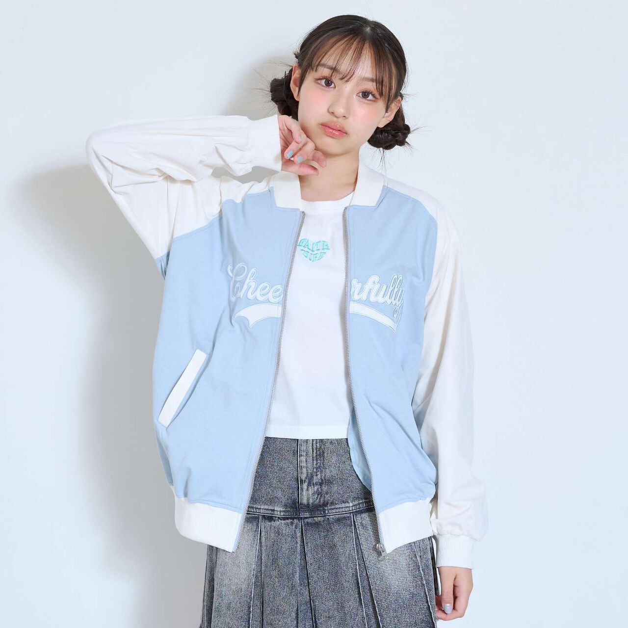 [High-Spec Outerwear] Varsity Jacket,Black, large image number 6