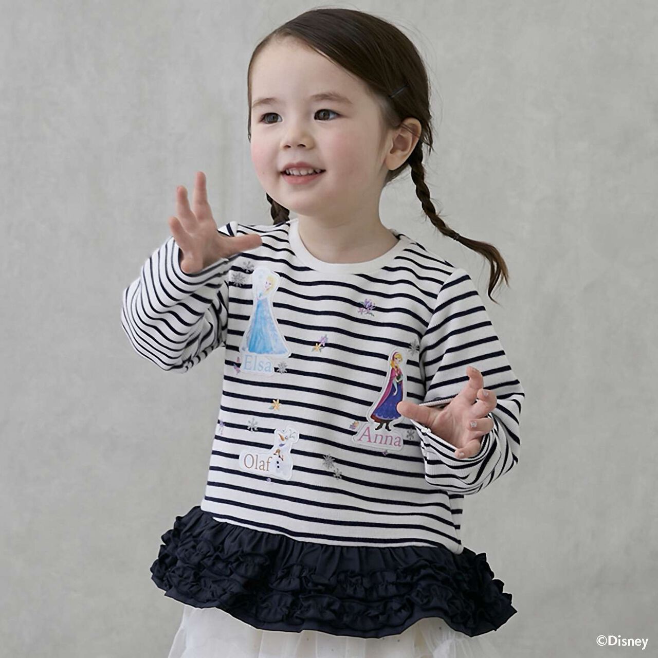 [Frozen] Peplum Long-Sleeve T-Shirt,Navy, large image number 3