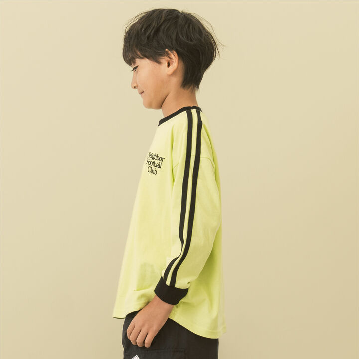 [Stain Resistant] Long-Sleeve T-Shirt with Sleeve Stripes,White, medium image number 4