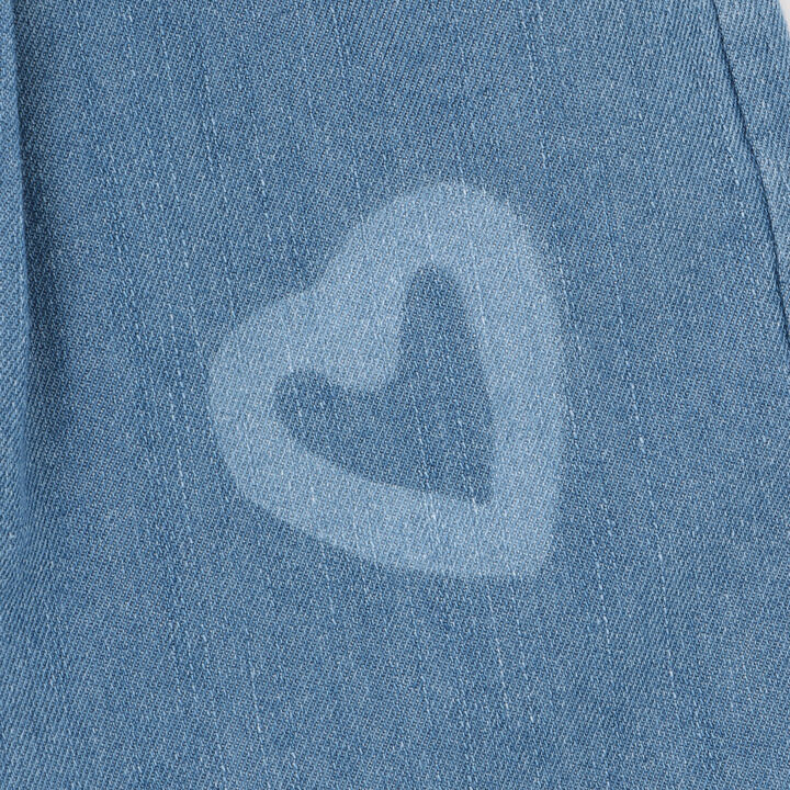 [Cool Touch] Heart Spray Denim Shorts,Gray, medium image number 5