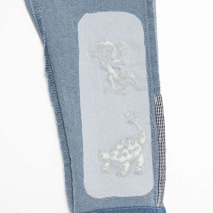 Dinosaur Embroidery Long Tapered Pants,Navy, medium image number 11