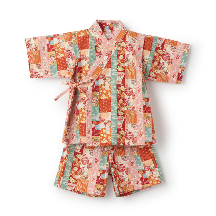 Jinbei Suit (Striped Patchwork Pattern),Purple, medium image number 4