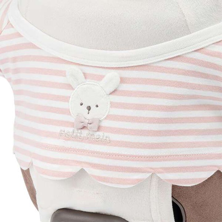 petit main × LOVOT Scallop Trim Stripe Pattern T-Shirt,Navy, medium image number 3