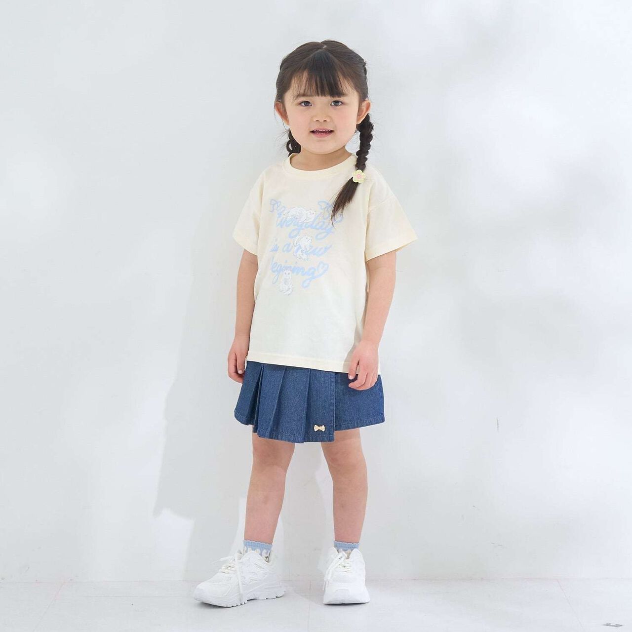 [100% Cotton] Sherbet T-Shirt [UV Cool Touch & Shape-Retaining] Assorted 7 Patterns T-Shirt [Kids Girls],Pearl white, large image number 18