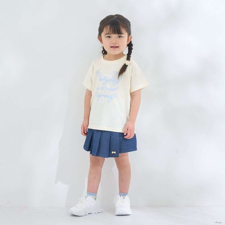 [100% Cotton] Sherbet T-Shirt [UV Cool Touch & Shape-Retaining] Assorted 7 Patterns T-Shirt [Kids Girls],Pearl white, medium image number 18