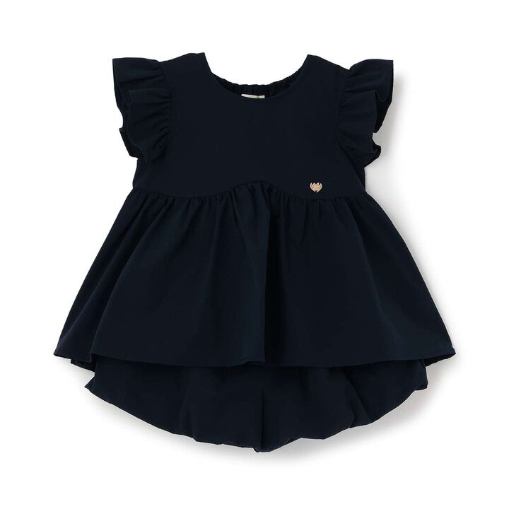 [Outfit Set] Wavy Peplum Blouse & Balloon Pants Set,Navy, medium image number 3