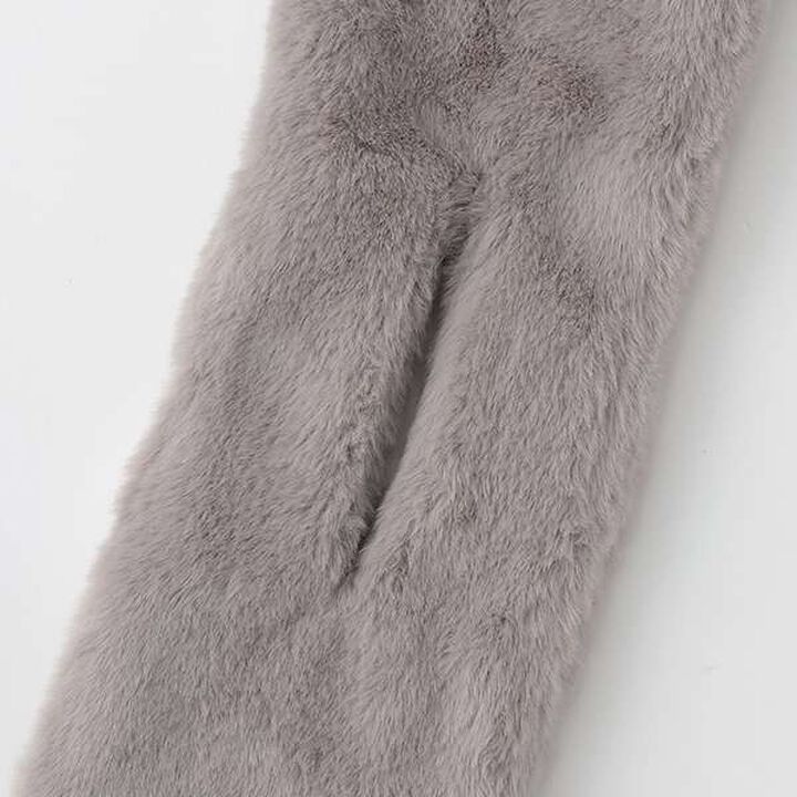 Pearl-Embellished Faux Fur Tippet,Light pink, medium image number 3