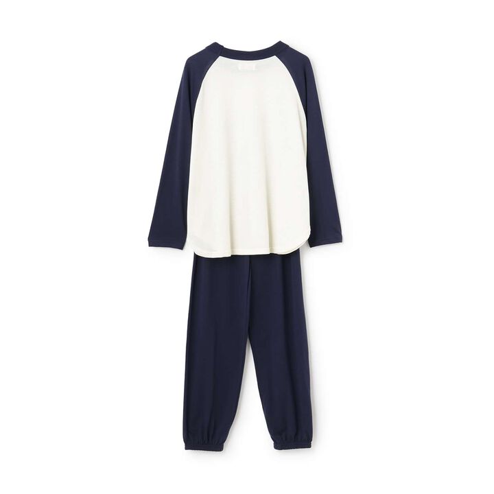 Logo Raglan Long-Sleeve T-Shirt & Pants Set [Loungewear/Pajamas],Navy, medium image number 1