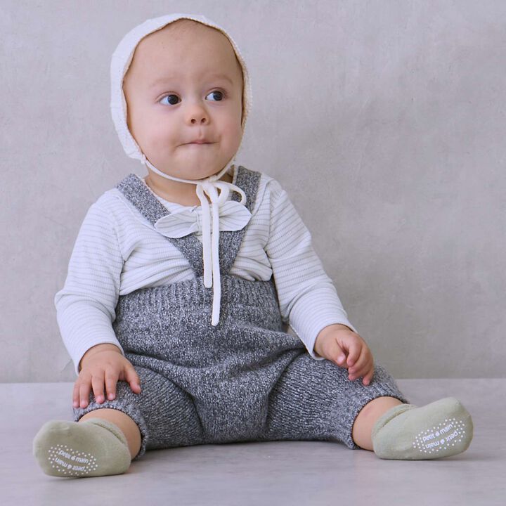 Suspender Knit Pants Set,Charcoal gray, medium image number 0