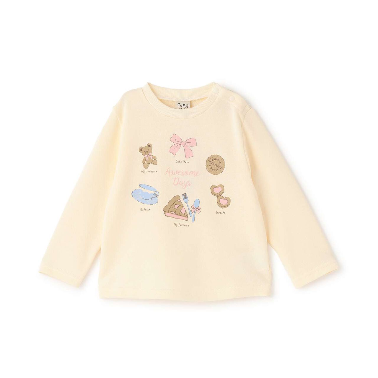 Sweets Motif Fleece Pullover,Navy, large image number 8