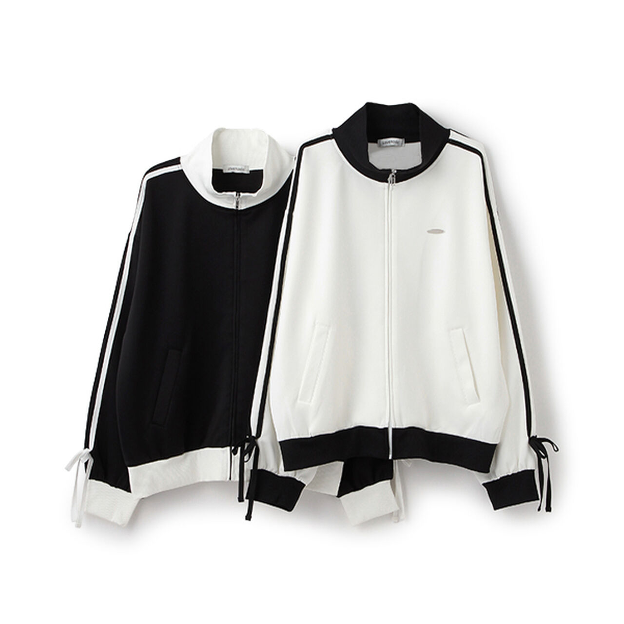 [Lovetoxic &times; PINK-latte Collaboration] Line Ribbon Track Jacket,Off white, large image number 9