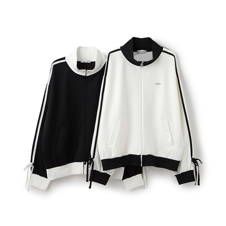 [Lovetoxic &times; PINK-latte Collaboration] Line Ribbon Track Jacket,Off white, medium image number 9
