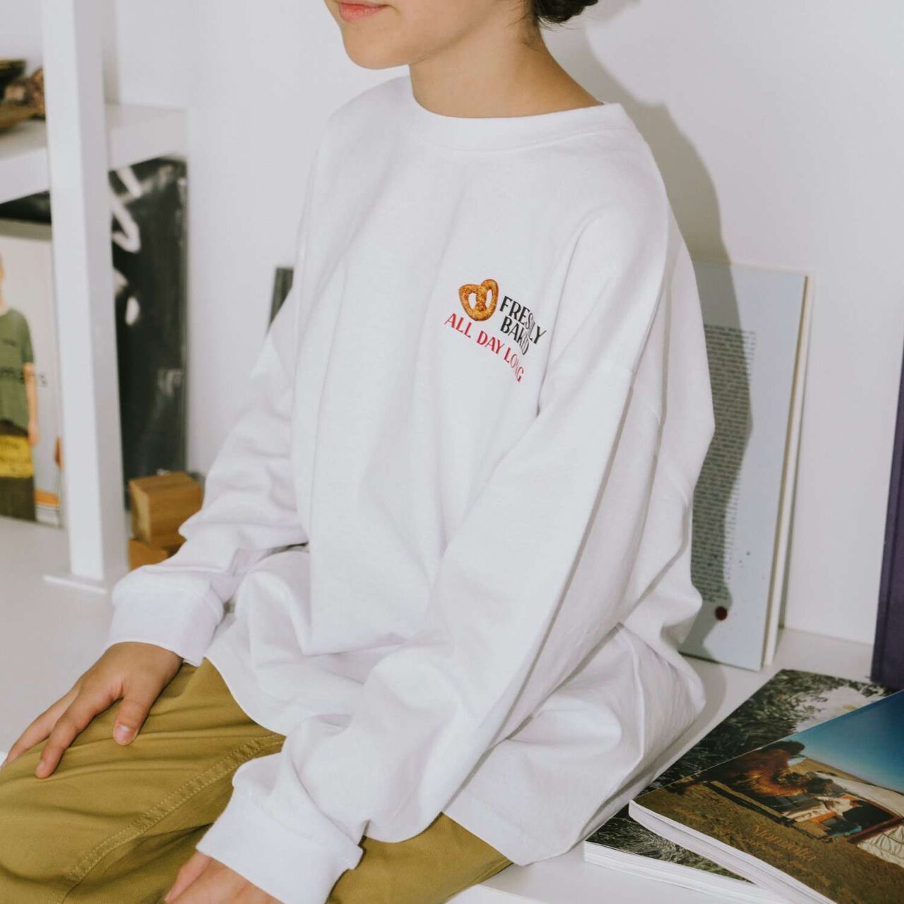 100% Cotton 365D. Assorted Transfer Wide Long Sleeve T-Shirt,Yellow, large image number 10