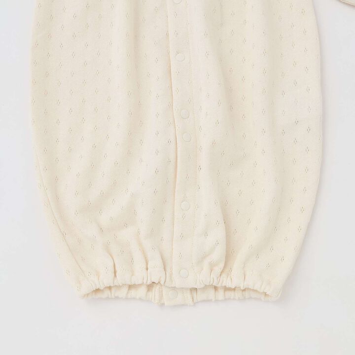 Wild Strawberry Yoke Switch 2WAY Romper [Organic] [Made in Japan],Pearl white, medium image number 8