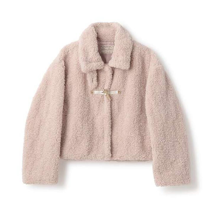 Fluffy Boa 2 WAY Duffle Coat,Ivory, medium image number 13