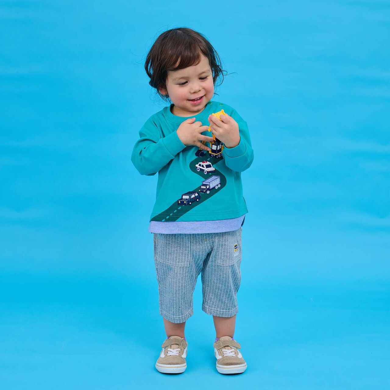 Train Stripe 6/10 Length Pants,Sax blue, large image number 12