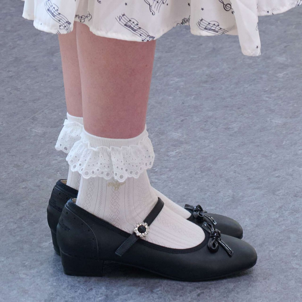 Lace Frill Socks♪,Black, large image number 5