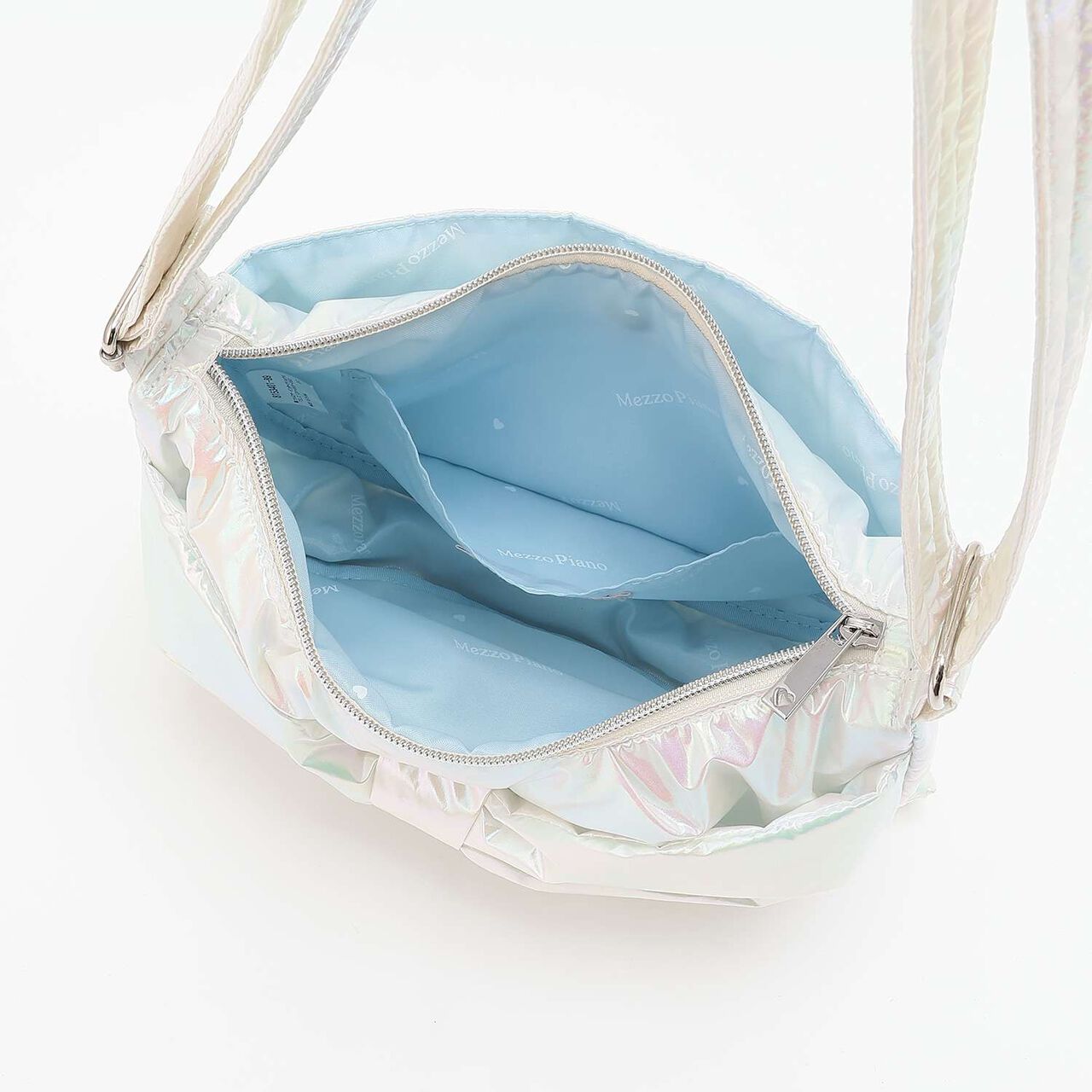 Fluffy Ribbon Crescent Shoulder Bag,Black, large image number 6