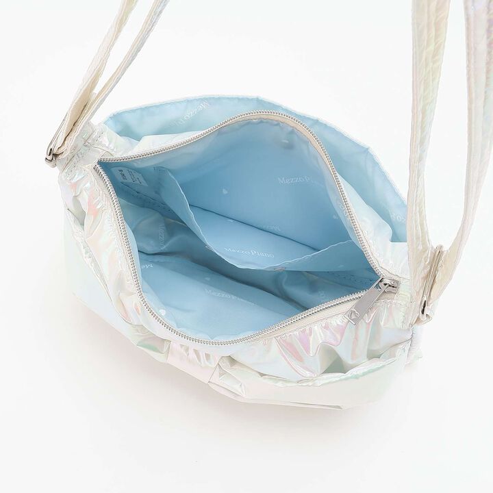 Fluffy Ribbon Crescent Shoulder Bag,Black, medium image number 6