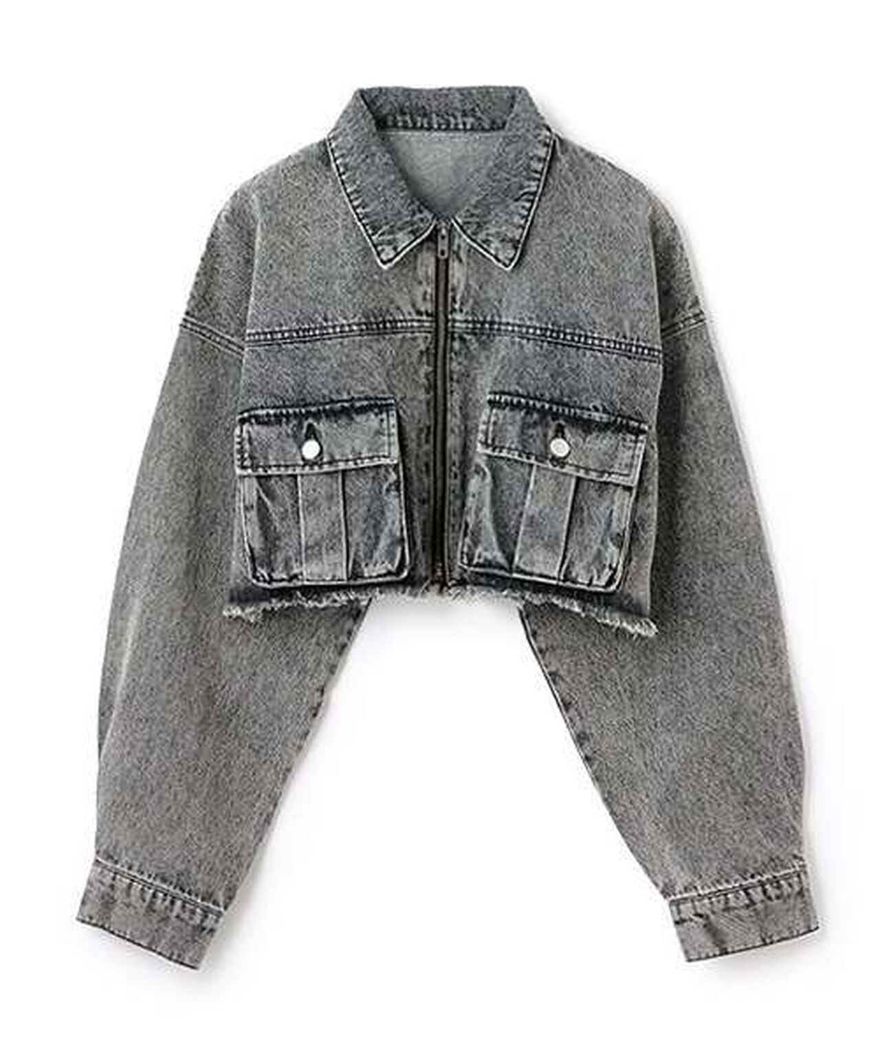 Denim Short Jacket,Gray, large image number 0